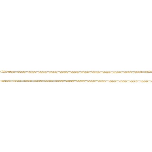 14K Yellow 3.95 mm Hollow Anchor 24" Chain