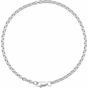 Sterling Silver 2.4 mm Cable 7" Chain