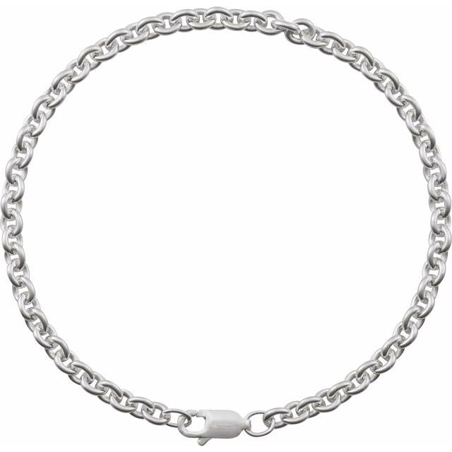 Sterling Silver 4 mm Cable 7" Chain