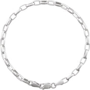 Sterling Silver 3.9 mm Puffed Oval Cable 7" Chain