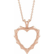 14K Rose Bamboo Heart 16-18" Necklace