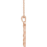 14K Rose Bamboo Heart 16-18" Necklace