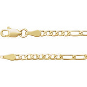 14K Yellow 2.5 mm Figaro 24" Chain