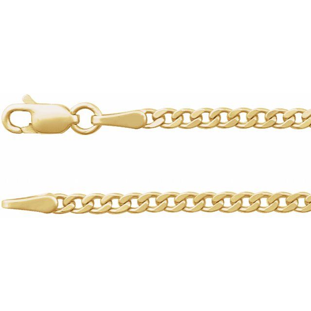 14K Yellow Gold 2.35 mm Curb Chain 24" - CH1237:103:P