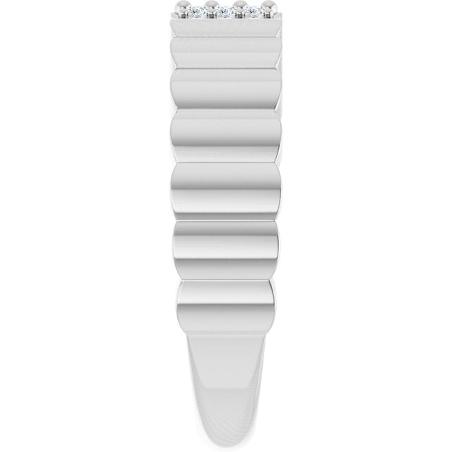 Platinum .04 CTW Natural Diamond Cigar Ring