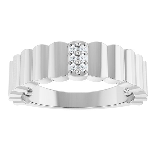 Platinum .04 CTW Natural Diamond Cigar Ring