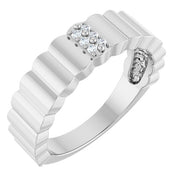 Platinum .04 CTW Natural Diamond Cigar Ring
