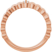 14K Rose .04 CTW Natural Diamond Cigar Ring