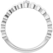 Platinum .04 CTW Natural Diamond Cigar Ring