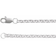 Sterling Silver 2.4 mm Cable 7" Chain