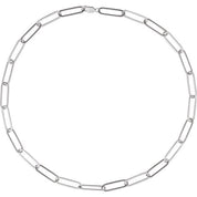 Sterling Silver 6.2 mm Paperclip-Style 20" Chain