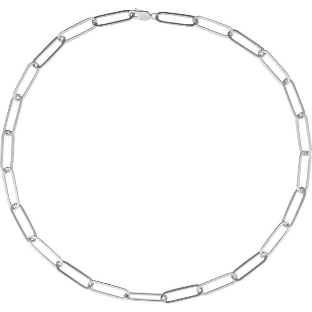 Sterling Silver 6.2 mm Paperclip-Style 20" Chain