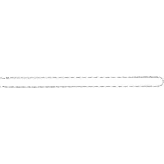 14K White 1.95 mm Curb 20" Chain