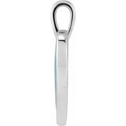 Sterling Silver Light Turquoise Enamel Heart Pendant