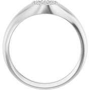 Sterling Silver 1/8 CTW Natural Diamond Pave Signet Ring