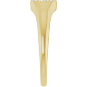 14K Yellow 1/8 CTW Natural Diamond Pave Signet Ring