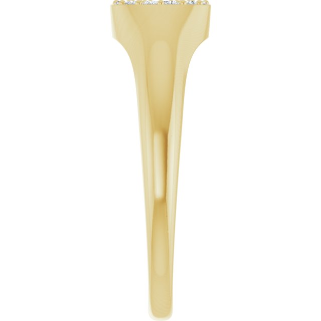 14K Yellow 1/8 CTW Natural Diamond Pave Signet Ring