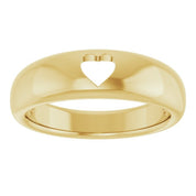 14K Yellow Pierced Heart Ring