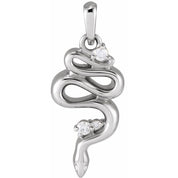 Platinum .03 CTW Natural Diamond Serpent Pendant