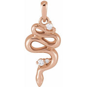 14K Rose .03 CTW Natural Diamond Serpent Pendant