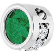 Platinum Lab-Grown Emerald & .07 CTW Natural Diamond Pendant