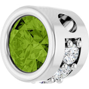 14K White Natural Peridot & .07 CTW Natural Diamond Pendant