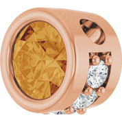 14K Rose Natural Citrine & .07 CTW Natural Diamond Pendant