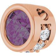 14K Rose Lab-Grown Alexandrite & .07 CTW Natural Diamond Pendant