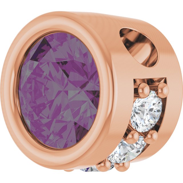 14K Rose Lab-Grown Alexandrite & .07 CTW Natural Diamond Pendant