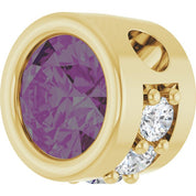 14K Yellow Lab-Grown Alexandrite & .07 CTW Natural Diamond Pendant