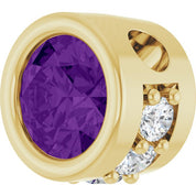 14K Yellow Natural Amethyst & .07 CTW Natural Diamond Pendant