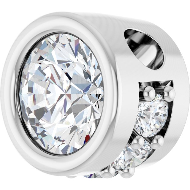 14K White 1/4 CTW Natural Diamond Hidden Halo Pendant