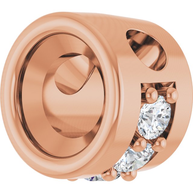 14K Rose 4 mm Round .07 CTW Natural Diamond Semi-Set Pendant