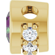 14K Yellow Lab-Grown Alexandrite & .07 CTW Natural Diamond Pendant