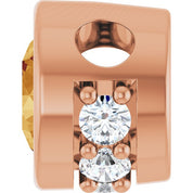 14K Rose Natural Citrine & .07 CTW Natural Diamond Pendant