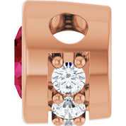 14K Rose Lab-Grown Ruby & .07 CTW Natural Diamond Pendant