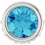 14K White Natural Blue Zircon & .07 CTW Natural Diamond Pendant