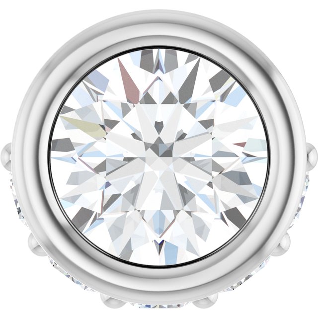 14K White 1/4 CTW Natural Diamond Hidden Halo Pendant