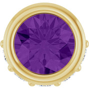 14K Yellow Natural Amethyst & .07 CTW Natural Diamond Pendant