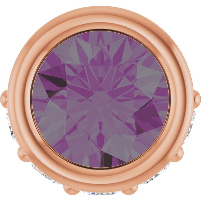 14K Rose Lab-Grown Alexandrite & .07 CTW Natural Diamond Pendant