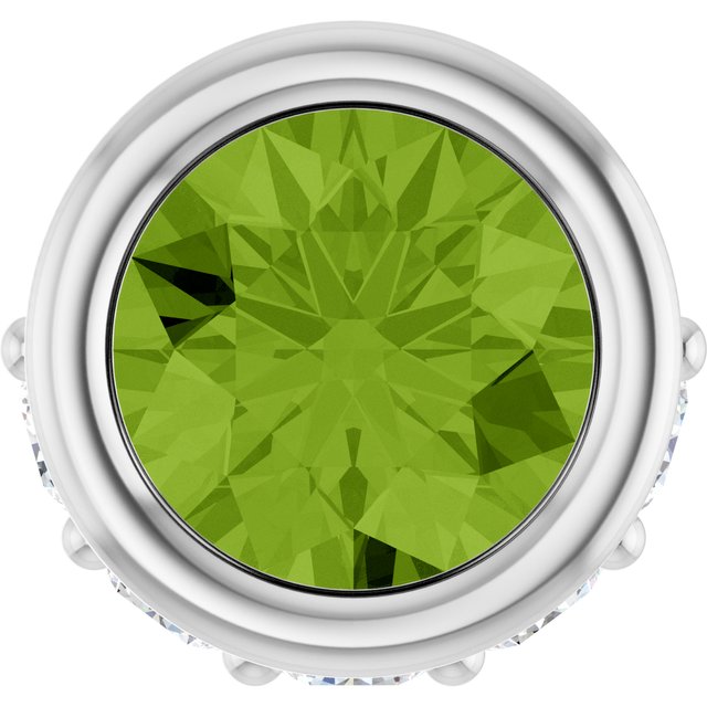 Sterling Silver Natural Peridot & .07 CTW Natural Diamond Pendant