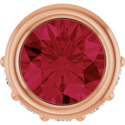 14K Rose Lab-Grown Ruby & .07 CTW Natural Diamond Pendant