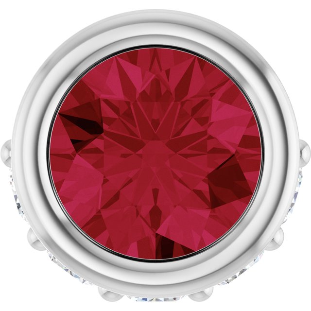 Platinum Lab-Grown Ruby & .07 CTW Natural Diamond Pendant