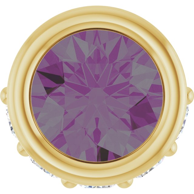 14K Yellow Lab-Grown Alexandrite & .07 CTW Natural Diamond Pendant
