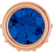 14K Rose Lab-Grown Blue Sapphire & .07 CTW Natural Diamond Pendant