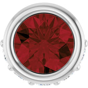 Sterling Silver Natural Mozambique Garnet & .07 CTW Natural Diamond Pendant