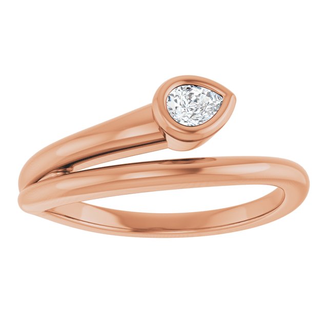 14K Rose 1/6 CT Lab-Grown Diamond Ring