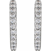 14K Lab-Grown Diamond Hoop Earrings 1/3 CTW and 1/2 CTW