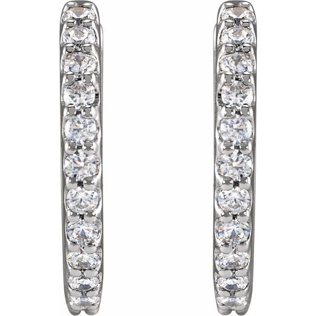 14K Lab-Grown Diamond Hoop Earrings 1/3 CTW and 1/2 CTW