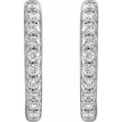 14K Lab-Grown Diamond Hoop Earrings 1/3 CTW and 1/2 CTW